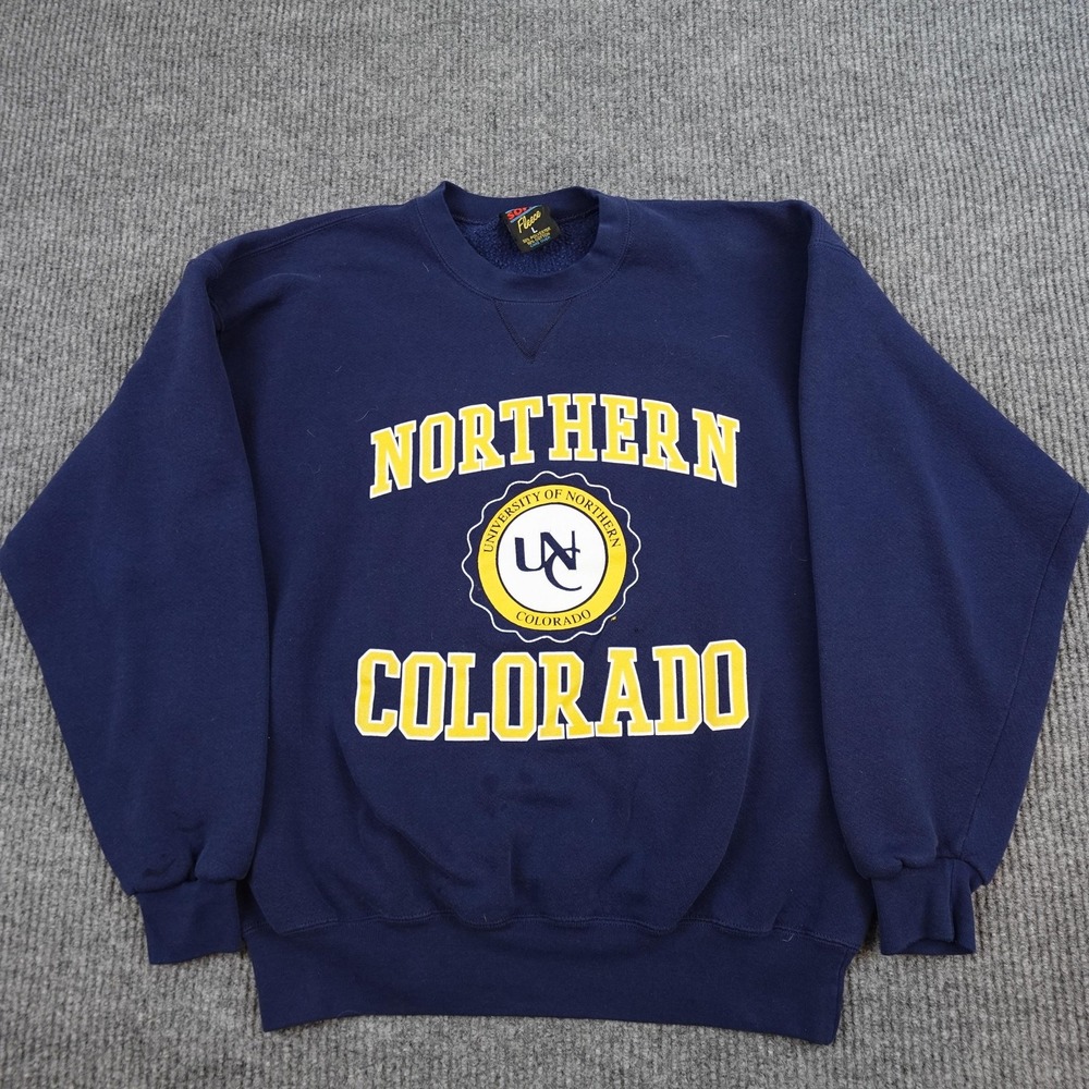 Vintage Northern Colorado Sweatshirt Mens Large Blue Fleece Crewneck Soffe UNC
